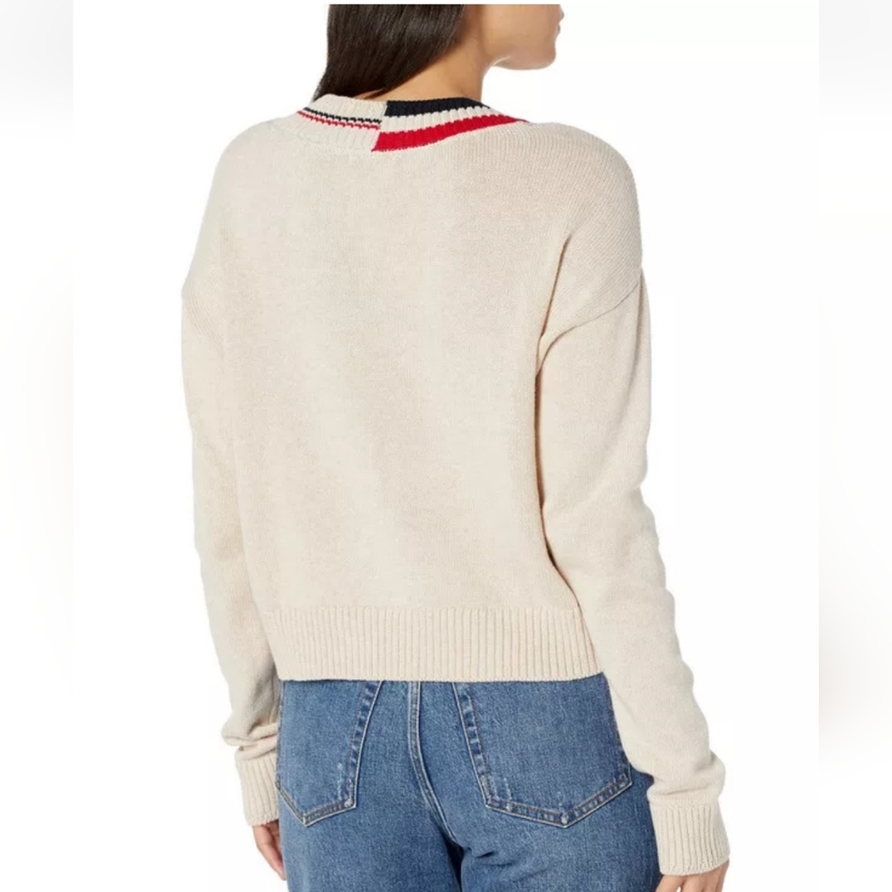 Tommy Hilfiger Varsity cropped sweater Size L - Picture 2 of 9